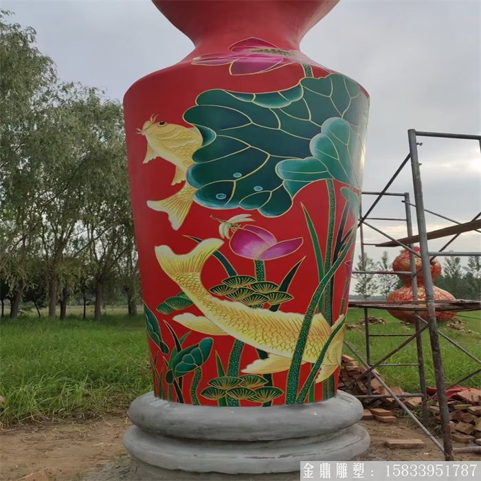 玻璃鋼大型花瓶雕塑 彩繪花瓶雕塑 (2) 玻璃鋼大型花瓶雕塑 彩繪花瓶雕塑 (2)
