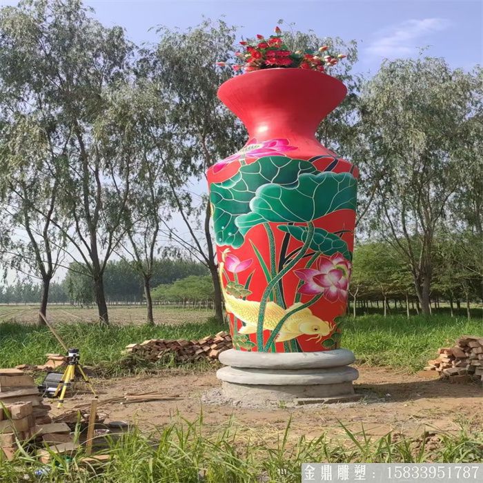 玻璃鋼大型花瓶雕塑 彩繪花瓶雕塑 (1) 玻璃鋼大型花瓶雕塑 彩繪花瓶雕塑 (1)