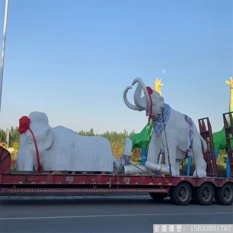 玻璃鋼大象雕塑 大型動(dòng)物大象景觀2
