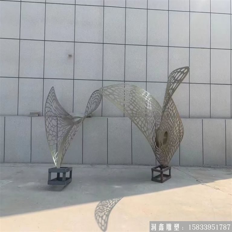 不銹鋼異型鏤空葉子雕塑 ，廠家定制