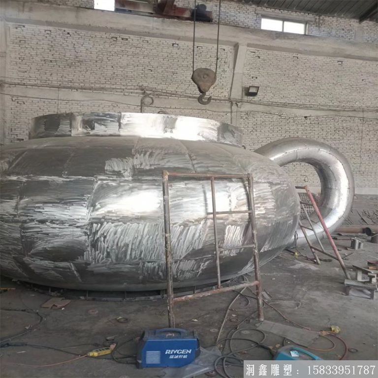 不銹鋼白鋼天壺雕塑噴泉，茶壺流水壺噴泉