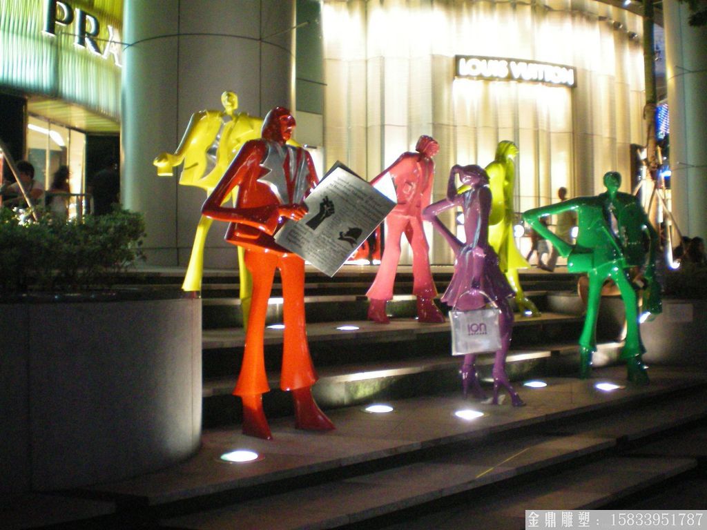 玻璃鋼看報(bào)紙人物雕塑廠家